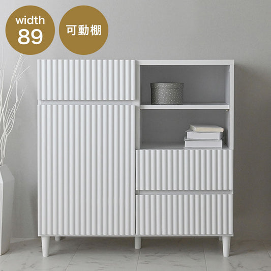 アランキャビネットALN90-90C WH ホワイト キャビネット 幅89cm サイドボード チェスト サイドチェスト 収納棚 収納 リビング収納 収納家具