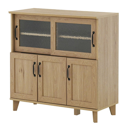 リビストキッチンカウンターRV90-90C GN グレーナチュラル 幅90cm キッチンカウンター 食器棚 カップボード カウンター キッチン収納 キッチンボード