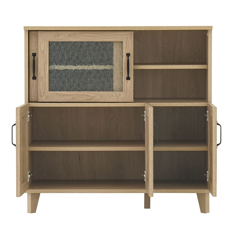 リビストキッチンカウンターRV90-90C GN グレーナチュラル 幅90cm キッチンカウンター 食器棚 カップボード カウンター キッチン収納 キッチンボード