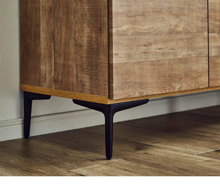 キッチンカウンター 幅約120cm 木目調 日本製 完成品 キッチン収納 キッチンボード おしゃれ レンジ台 北欧 ヴィンテージ 食器棚 収納棚 一人暮らし(代引不可)