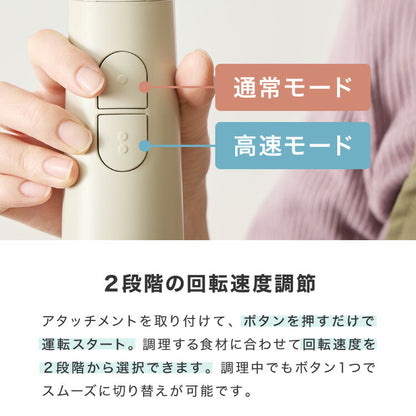 【アタッチメントフルセット】simplus ハンドブレンダー フードプロセッサー ブレンダー ミキサー チョッパー 離乳食 介護食 多機能 時短 スムージー 鍋キズ防止 氷も砕ける シンプラス SP-BD02