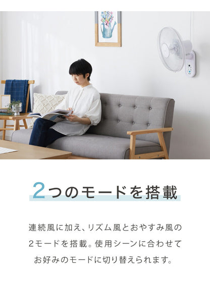 TEKNOS テクノス 大型40cm壁掛けフルリモコン扇風機 壁掛け扇 扇風機 フルリモコン 空気循環器 サーキュレーターとしても使える 壁掛けファン 壁取り付け おしゃれ 涼しい 脱衣所 換気 KI-W488R