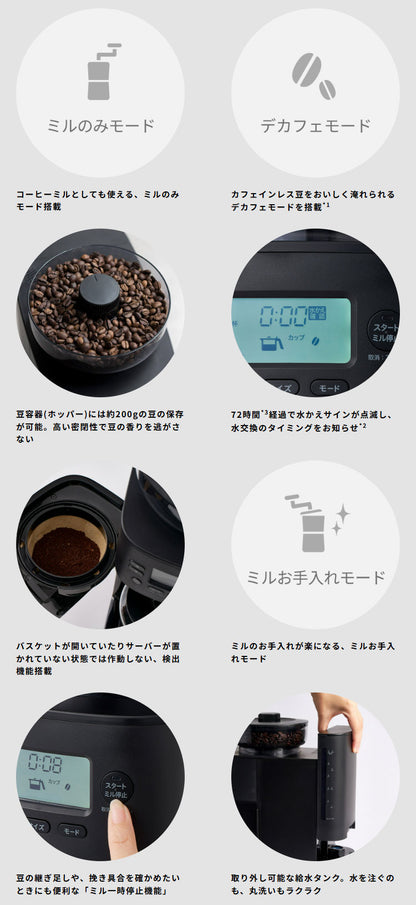 シロカ siroca コーン式全自動コーヒーメーカー カフェばこPRO CM-6C271 こだわり挽き