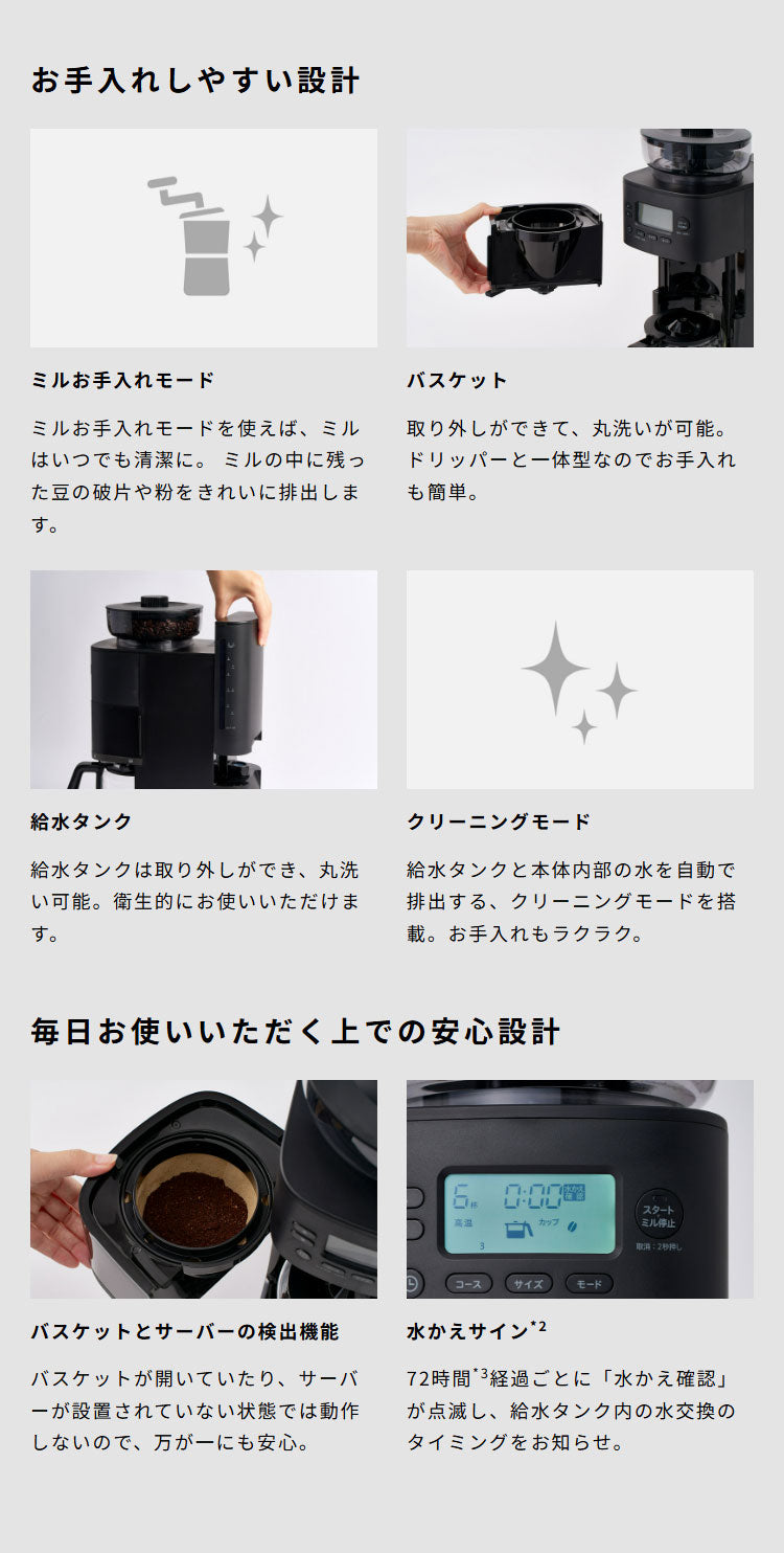 シロカ siroca コーン式全自動コーヒーメーカー カフェばこPRO SC-C281 こだわり挽き