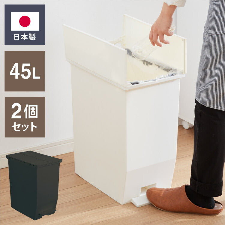 ゴミ箱 ごみ箱 ワンタッチ 2個セット おしゃれ キッチン 45l 45リットル 幅27 奥行42.5 高さ48 分別 フタ付き ダストボックス ペダル式 北欧 シンプル 一人暮らし 抗菌 防汚 省スペース(代引不可)