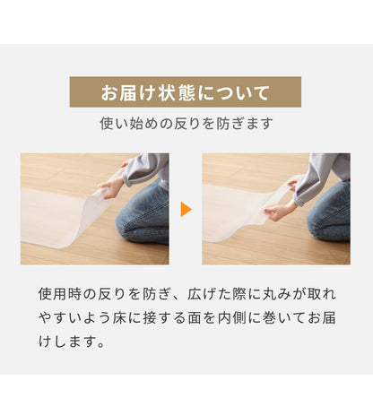 ダイニングマット 透明 防水 140×190cm 厚さ1.5mm 吸着 防汚 耐熱 フロアマット キッチンマット クリアマット PVC エンボス加工