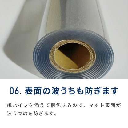 ダイニングマット 透明 クリア 撥水 180×180cm 厚さ1.5mm 厚手 PVC エンボス加工 透明 防水 めくれにくい 吸着 フリーカット フロアマット チェアマット キッチンマット テーブルマット ノンホルム 傷防止 反射防止