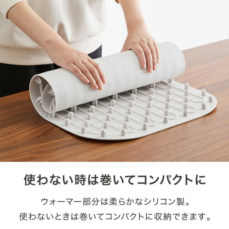 simplus 保温プレート プレート6枚用 ホットプレート 食事マット シリコン製 防水 10秒急速加熱 60~100℃ 3段階温度調節 折り畳み式 家庭用 操作簡単 お手入れ簡単 シンプラス SP-HWP01 食品保温機