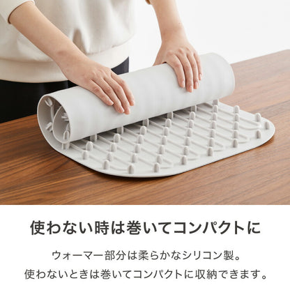 simplus 保温プレート プレート6枚用 ホットプレート 食事マット シリコン製 防水 10秒急速加熱 60~100℃ 3段階温度調節 折り畳み式 家庭用 操作簡単 お手入れ簡単 シンプラス SP-HWP01 食品保温機