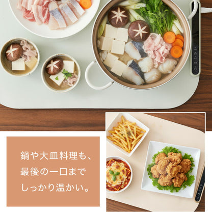 simplus 保温プレート プレート6枚用 ホットプレート 食事マット シリコン製 防水 10秒急速加熱 60~100℃ 3段階温度調節 折り畳み式 家庭用 操作簡単 お手入れ簡単 シンプラス SP-HWP01 食品保温機