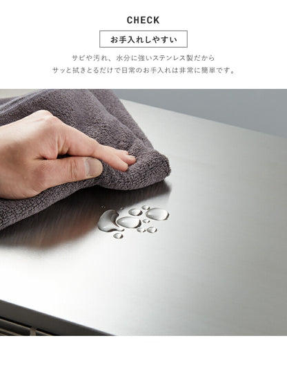 日本製 燕三条 ステンレスダストボックス 14L×2分別 幅50 ごみ箱 ゴミ箱 ペール キャスター/アジャスター 2way シンク下 カウンター下 おしゃれ(代引不可)