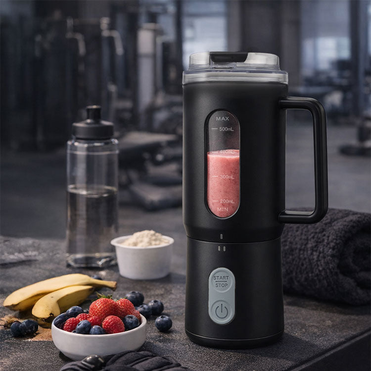 ポータブルミキサー 500ml 持ち運び コードレス Mix&Go 取り外し式 Type-C充電 直飲み ボトル ミキサー ポータブル ブレンダー スムージー プロテイン PMB-70 ドウシシャ DOSHISHA