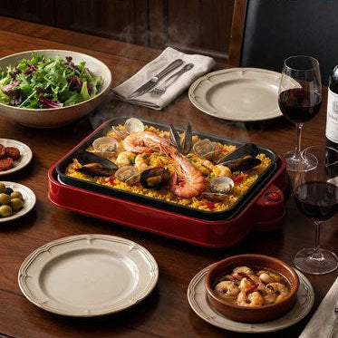 3WAYホットプレート ホットプレート 鍋 深鍋 たこ焼き器 焼肉 焼き肉 たこ焼き お鍋 なべ たこ焼き機 アヒージョ ライスボール おしゃれ RM-243TE-RD ROOMMATE