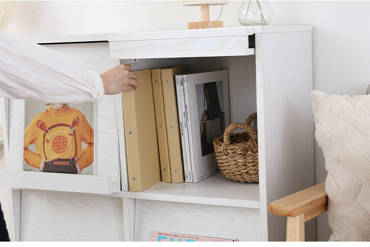 ディスプレイラック 4マス 幅80cm 扉付き 本棚 食器棚 オープンラック ブックシェルフ コレクションケース キッチン収納 おしゃれ リビング ダイニング 本 食器 小物(代引不可)
