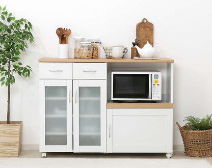 キッチンカウンター サージュ WH×NA 120幅(96820)(代引不可)