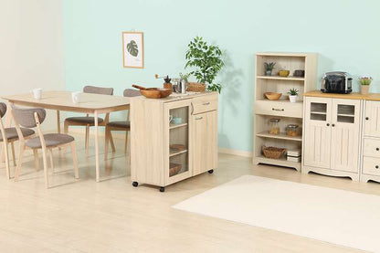 キッチン収納キャビネット 90×40 キッチンボード キャスター付き キッチンカウンター キャビネット キッチン収納(代引不可)