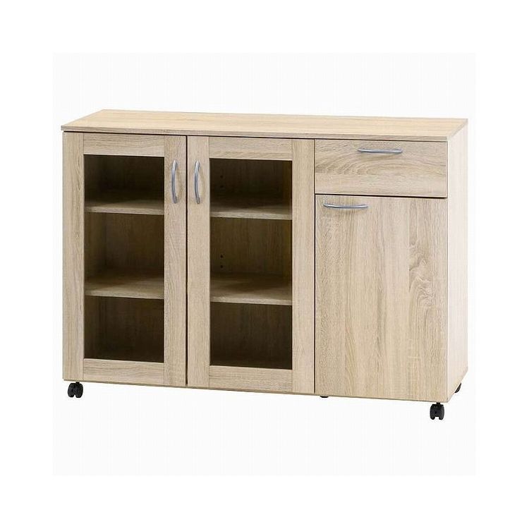 キッチン収納キャビネット 115×40 キッチンボード キャスター付き キッチンカウンター キャビネット キッチン収納(代引不可)