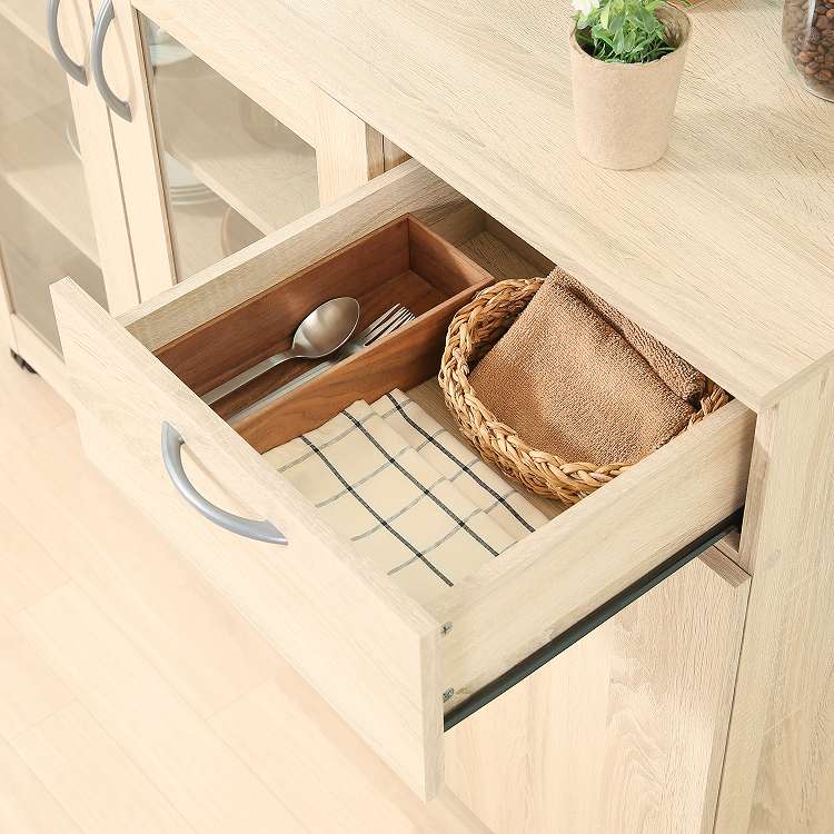 キッチン収納キャビネット 115×40 キッチンボード キャスター付き キッチンカウンター キャビネット キッチン収納(代引不可)