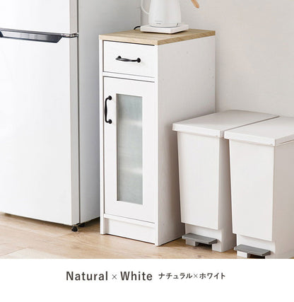 カントリー調 キッチンラック 幅30 スリム 隙間収納 すき間収納 扉収納 キャビネット 食器棚 可愛い かわいい 北欧 おしゃれ アンティーク調 キッチン収納 棚 ラック レンジ台 レンジボード(代引不可)