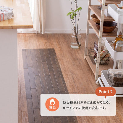 日本製 防炎 抗菌 防カビ 水拭きできるクッションフロアII 60×270 キッチンマット 拭ける フロアシート フローリングマット DIY 大理石 木目 タイル柄 おしゃれ(代引不可)