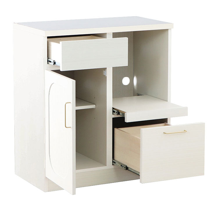 キッチンカウンター 完成品 日本製 幅80cm 食器棚 ステンレス天板 引き出し 可動棚 スライド棚 扉収納 キッチンボード キャビネット おしゃれ 真鍮 キッチン収納 国産 リビング キッチン ダイニング(代引不可)