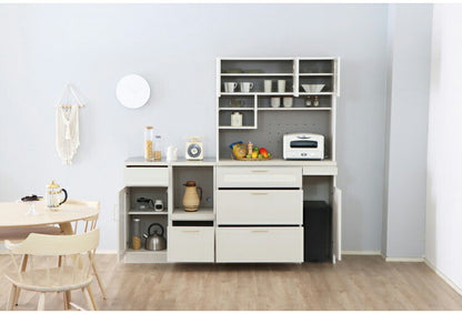 キッチンカウンター 完成品 日本製 幅80cm 食器棚 ステンレス天板 引き出し 可動棚 スライド棚 扉収納 キッチンボード キャビネット おしゃれ 真鍮 キッチン収納 国産 リビング キッチン ダイニング(代引不可)