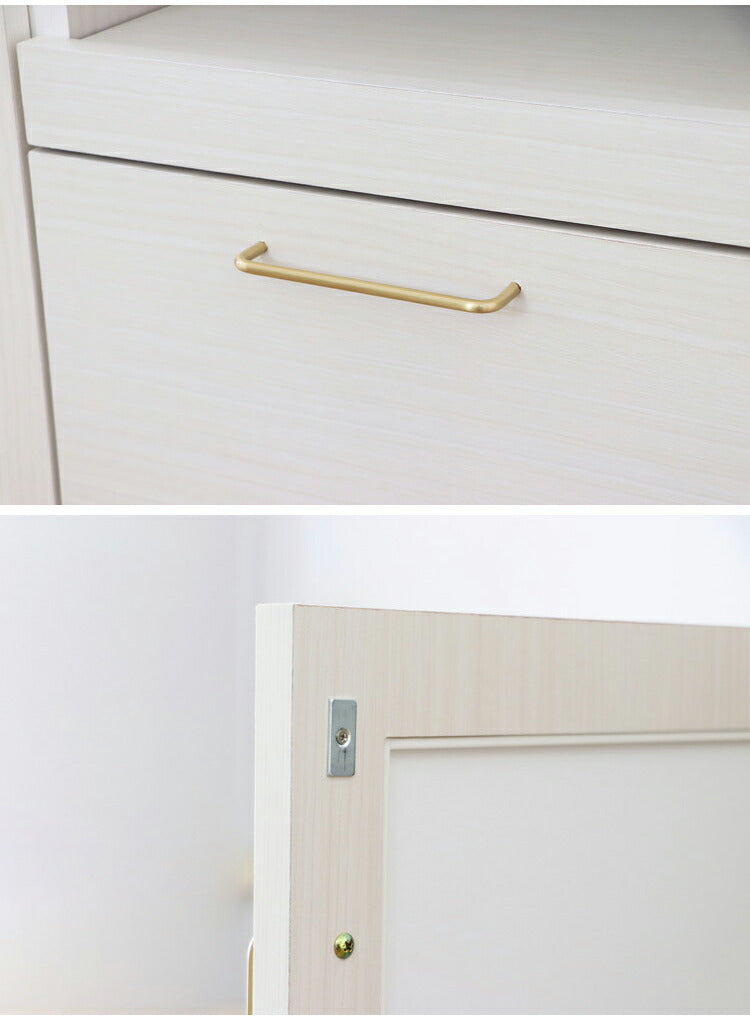 キッチンカウンター 完成品 日本製 幅80cm 食器棚 ステンレス天板 引き出し 可動棚 スライド棚 扉収納 キッチンボード キャビネット おしゃれ 真鍮 キッチン収納 国産 リビング キッチン ダイニング(代引不可)