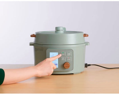 電気圧力鍋 3L ヘルシー アイリスオーヤマ 液晶タイプ KPC-MA3-G グリーン 圧力鍋 電気 3L 鍋 なべ ナベ 炊飯器 糖質抑制 低温調理 発酵 保温 予約タイマー 洗える 多機能 メニュー レシピブック付き