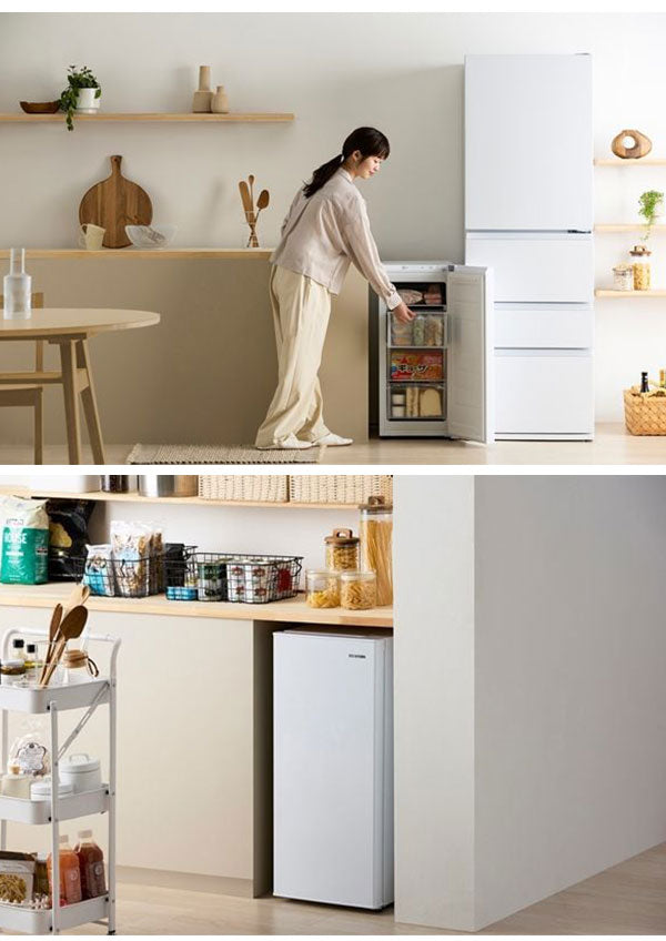 冷凍庫 スリム スキマックス アイリスオーヤマ IUSN-S6A-W ホワイト 小型 家庭用 自動霜取り ファン式 霜取り不要 64L セカンド冷凍庫 急冷モード 省スペース コンパクト