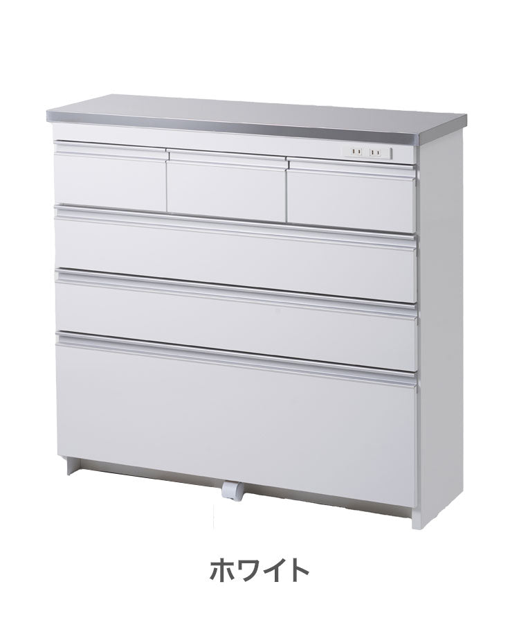 完成品 日本製】キッチンカウンター ステンレス天板 幅90 高さ85 4段