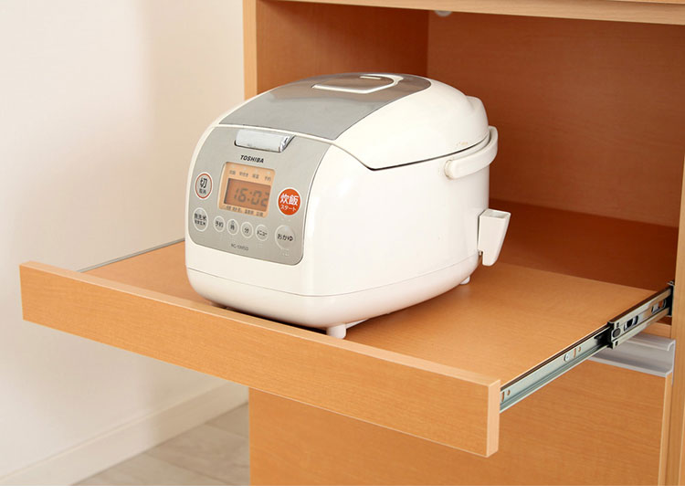 ステンレス天板キッチンカウンター 幅60cm×奥行42cm×高さ85cm 日本製 コンセント2口(計1500W)付き 最下段の引き出しに支えキャスター付き キッチン収納 レンジ台(代引不可)