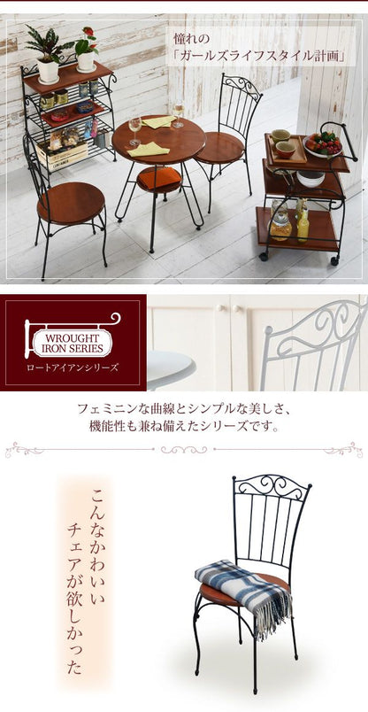 ヨーロッパ風 ロートアイアン 家具 チェア カフェチェアー ホワイト(代引不可)