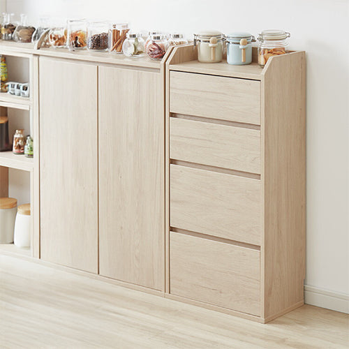 カウンター下収納 薄型 ミニ チェスト ローチェスト 幅40 奥行22 引き出し付き 高さ80 カウンター下 突っ張り金具付き リビングチェスト チェスト 組み合わせ(代引不可)