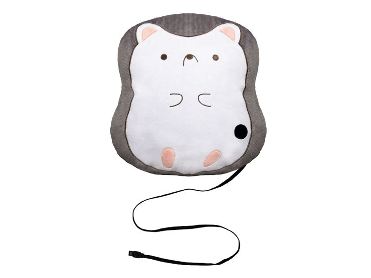 広電 USB ヒーター クッション キャラクター ハリネズミ CUC411G-H かわいい リラックス 暖かい ぬくぬく 冷え対策 充電式 暖房 お腹 背中 リビング オフィス デスクワーク 寒さ対策 コンパクト 小型
