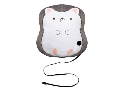 広電 USB ヒーター クッション キャラクター ハリネズミ CUC411G-H かわいい リラックス 暖かい ぬくぬく 冷え対策 充電式 暖房 お腹 背中 リビング オフィス デスクワーク 寒さ対策 コンパクト 小型
