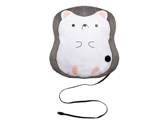 広電 USB ヒーター クッション キャラクター ハリネズミ CUC411G-H かわいい リラックス 暖かい ぬくぬく 冷え対策 充電式 暖房 お腹 背中 リビング オフィス デスクワーク 寒さ対策 コンパクト 小型