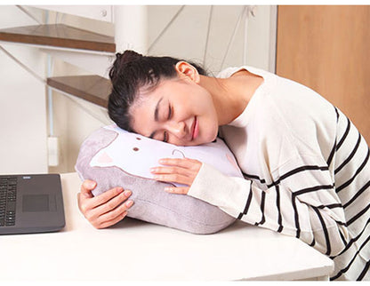 広電 USB ヒーター クッション キャラクター ハリネズミ CUC411G-H かわいい リラックス 暖かい ぬくぬく 冷え対策 充電式 暖房 お腹 背中 リビング オフィス デスクワーク 寒さ対策 コンパクト 小型