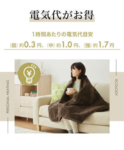 フランネル掛敷電気毛布 188×160cm セミダブル 洗える 電気毛布 抗菌 防臭 防ダニ 本体丸洗い 室温センサー ダニ退治 ブラウン 掛け敷き