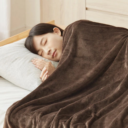 フランネル掛敷電気毛布 188×160cm セミダブル 洗える 電気毛布 抗菌 防臭 防ダニ 本体丸洗い 室温センサー ダニ退治 ブラウン 掛け敷き