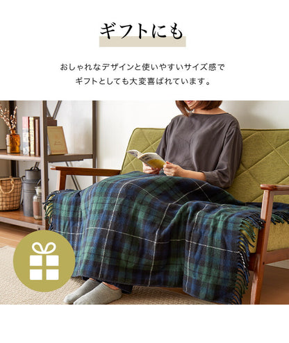 フランネル 電気ひざ掛け毛布 140×82cm 節電 省エネ おしゃれ 本体丸洗い可能 ダニ退治 スライド調節 室温センサー 電気毛布 かわいい タータンチェック
