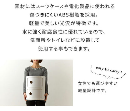 コンポニビリ 4段 リプロダクト デザイナーズ家具 収納 ボックス チェスト 収納ボックス コーナーラック 収納 チェスト お洒落 ラウンドチェスト おしゃれ かわいい カラフル おもちゃ 子供 リビング 子供部屋 キッチン