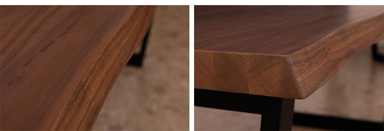 筑波産商 ダイニングテーブル 150×90 一枚板調 ウォールナット突板天板 天厚50mm Moana 幅150cm テーブル デスク 机 リビングテーブル つくえ ダイニングテーブル(代引不可)