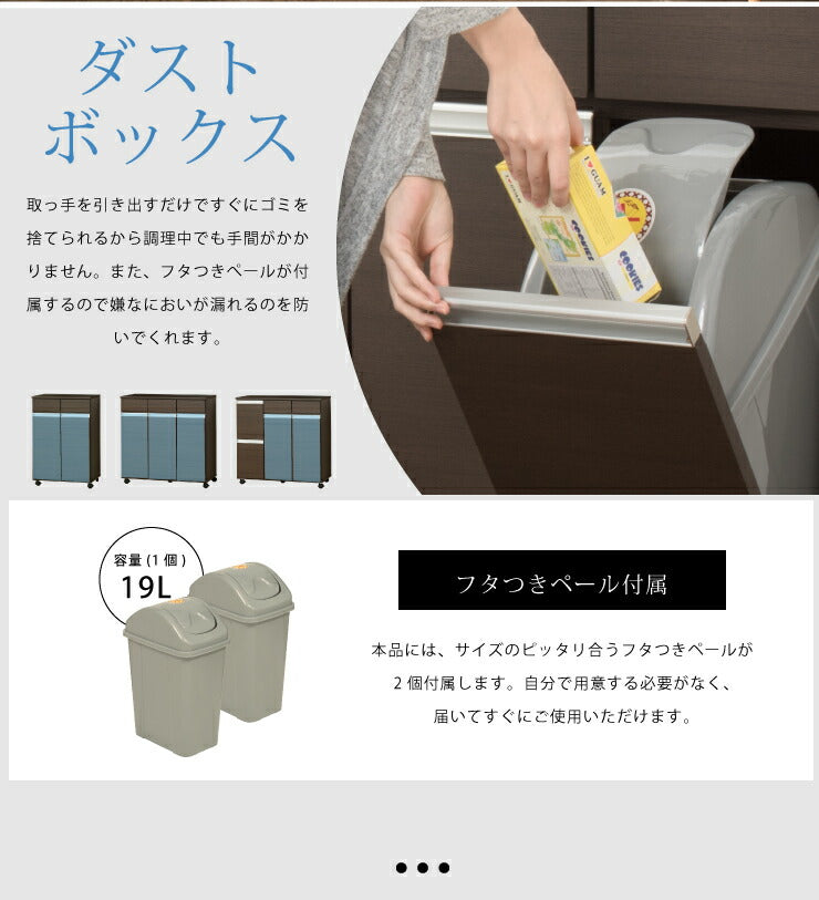 ごみ箱 ゴミ箱 分別 大容量 2分別 完成品 ダストボックス 幅55 スリム キッチンカウンター 鏡面 白 ホワイト キャスター おしゃれ 韓国インテリア(代引不可)