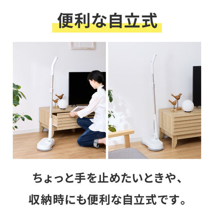 simplus モップ クリーナー 電動モップ 回転モップクリーナー LED付き 替えパッド付 強力 3種類パッド付き 自立 コードレス ツインモップ 水拭き 電動回転モップ SP-TRM01 シンプラス