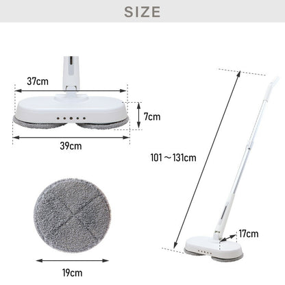 simplus モップ クリーナー 電動モップ 回転モップクリーナー LED付き 替えパッド付 強力 3種類パッド付き 自立 コードレス ツインモップ 水拭き 電動回転モップ SP-TRM01 シンプラス