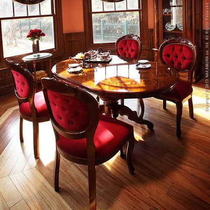 イタリア製 ヴェローナ クラシック ダイニングテーブル 円形 幅135 丸型 机 食卓 アンティーク おしゃれ テーブル 天然木 木製 丸テーブル(代引不可)