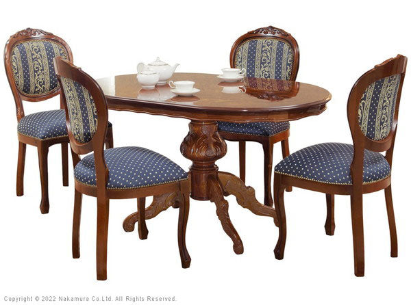 完成品 イタリア製 ヴェローナ クラシック ダイニングセット 五点セット 5点セット おしゃれ 北欧 アンティーク 丸型 円形 天然木 木製(代引不可)