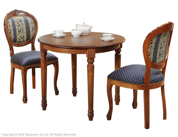 完成品 イタリア製 ヴェローナ クラシック ダイニングセット 三点セット 3点セット おしゃれ 北欧 アンティーク 丸型 円形 天然木 木製(代引不可)