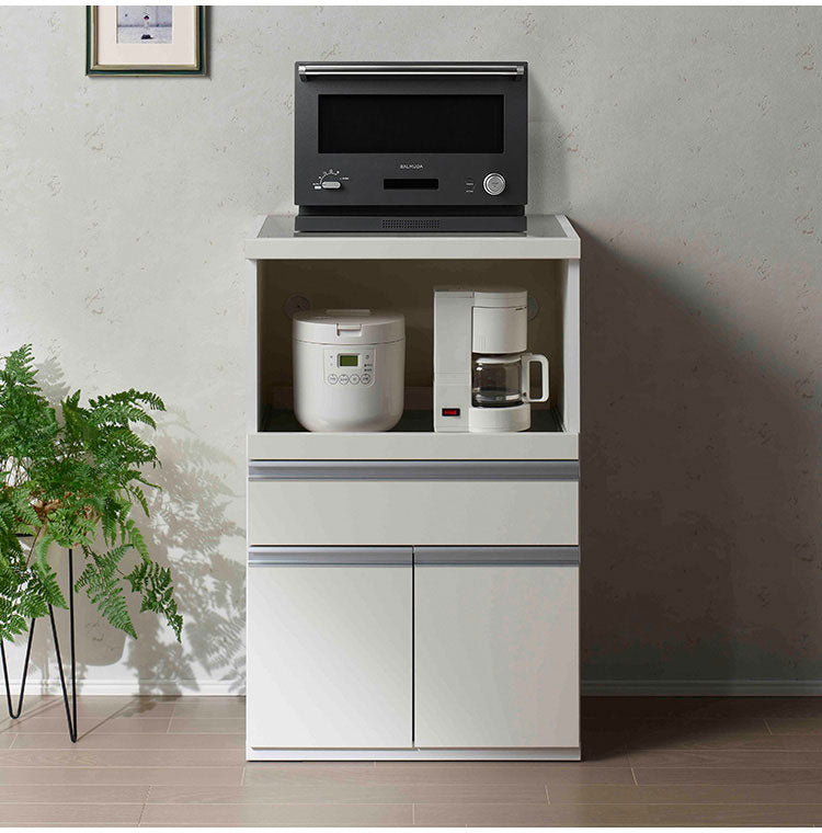 フナモコ キッチンカウンター STW-600 スーパーホワイト ホワイト キッチンカウンター 炊飯器 電子レンジ レンジ キッチン収納 キッチンボード 幅60 高さ94cm(代引不可)