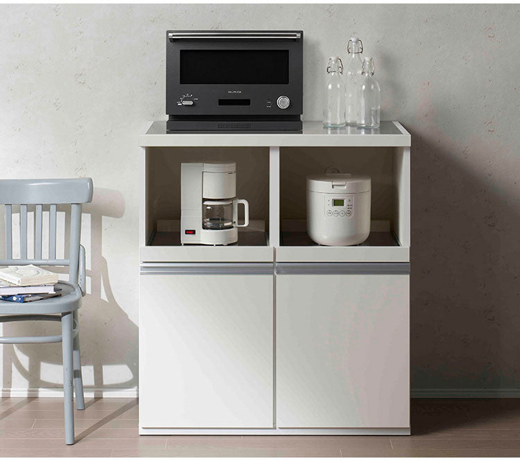 フナモコ キッチンカウンター STW-850 スーパーホワイト ホワイト キッチンカウンター 炊飯器 電子レンジ レンジ キッチン収納 キッチンボード 幅85 高さ94cm(代引不可)